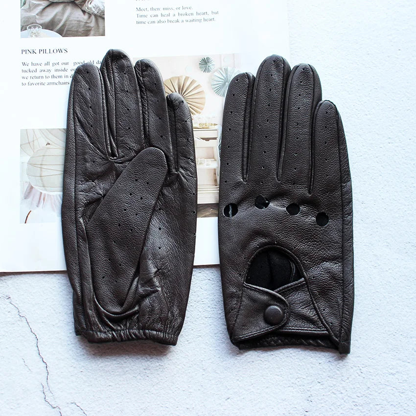 Leather Summer Gloves - Orange - Cowboy Outpost