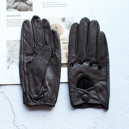 Leather Summer Gloves - Orange - Cowboy Outpost