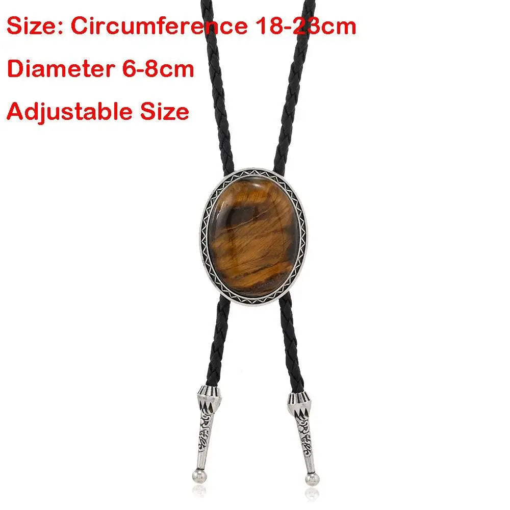 Turquoise Silver Bolo Tie - Style 1 - Cowboy Outpost
