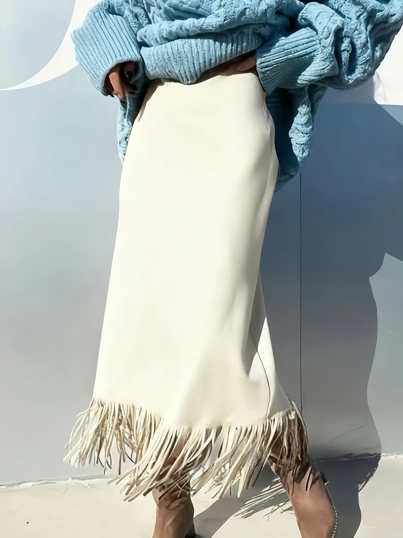 Long Suede Skirt - Light brown - Cowboy Outpost