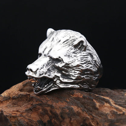 Steel Bear Ring - Style A - Cowboy Outpost