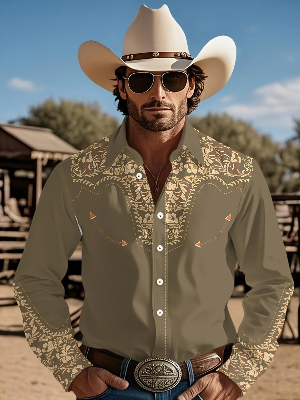 Men’s Western Shirt - CXCSS004YI - Cowboy Outpost