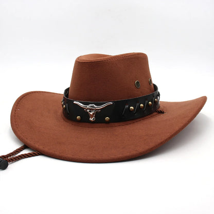 Leather Faux Cowboy Hat - Cowboy Outpost