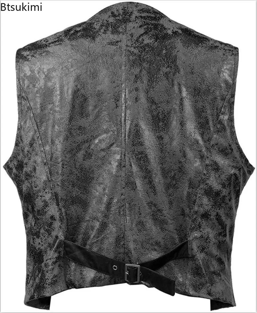 Leather Slim Vests - Black - Cowboy Outpost