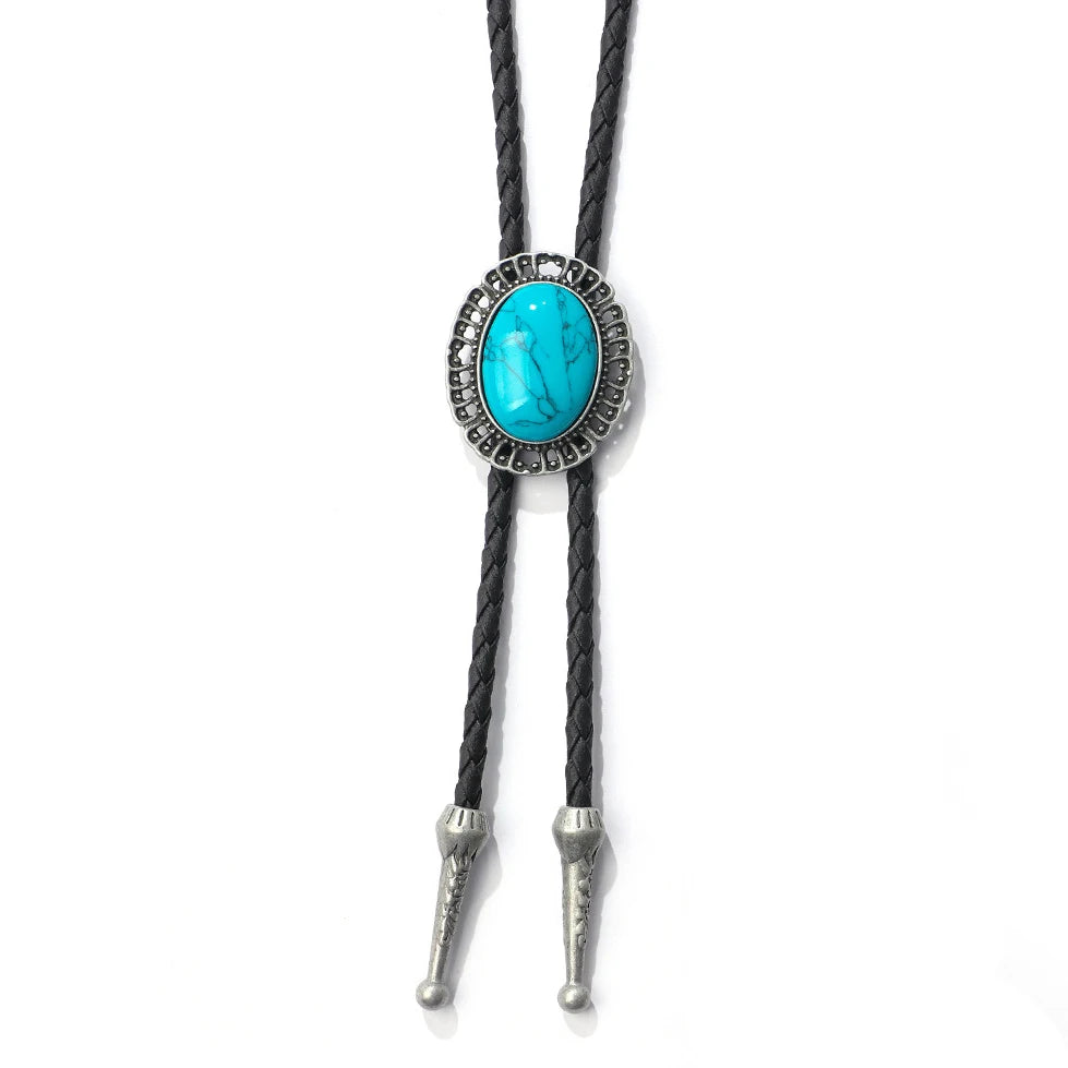Leather Retro Bolo Tie - 11 - Cowboy Outpost