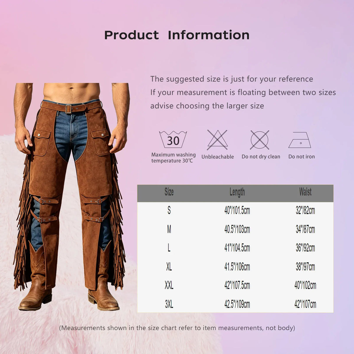 Suede Halloween Chaps - Black A - Cowboy Outpost