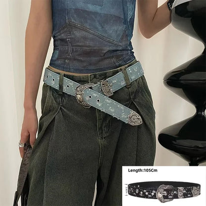 Leather Rhinestone Belt - A2 - Cowboy Outpost