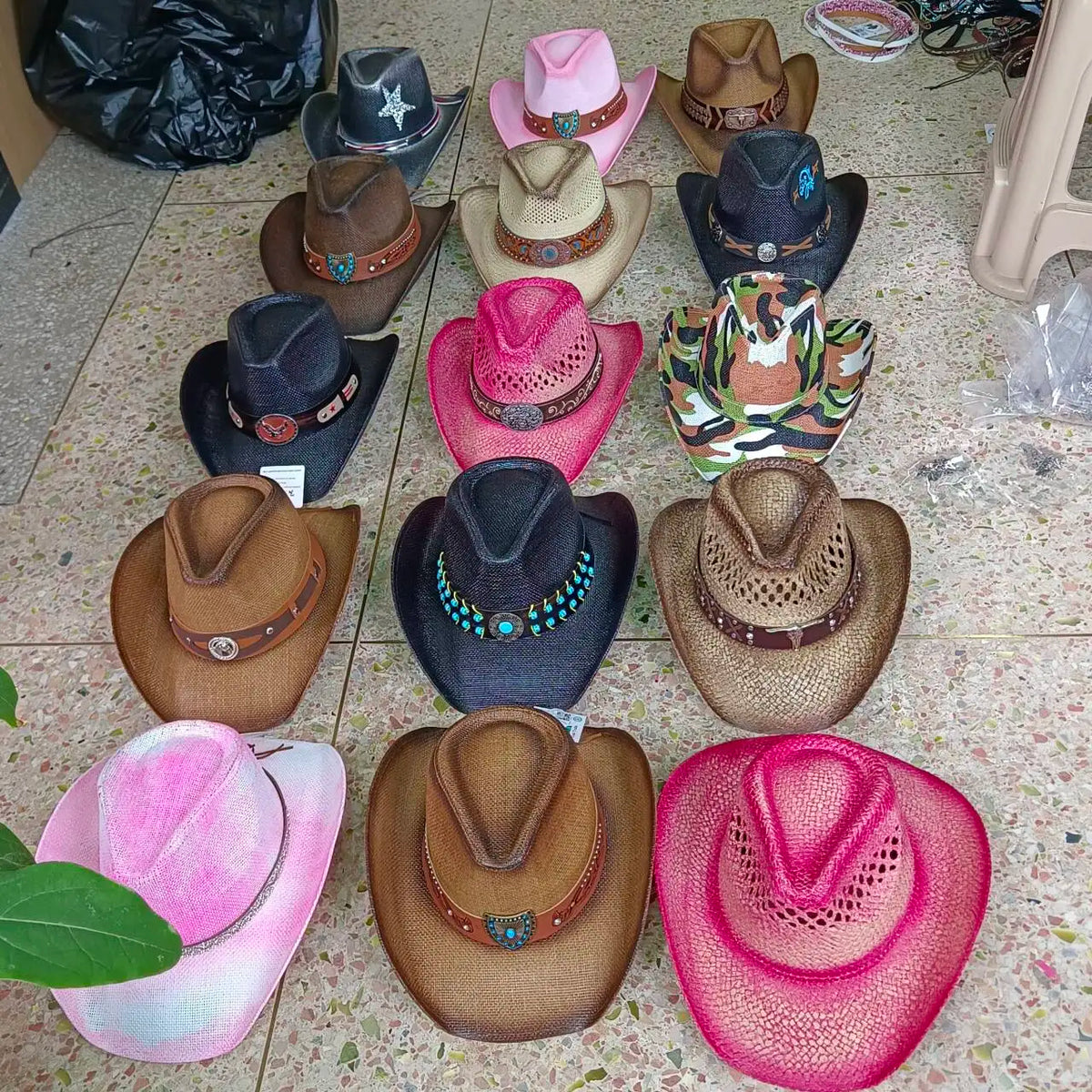 Straw Retro Cowboy Hat - 3 - Cowboy Outpost