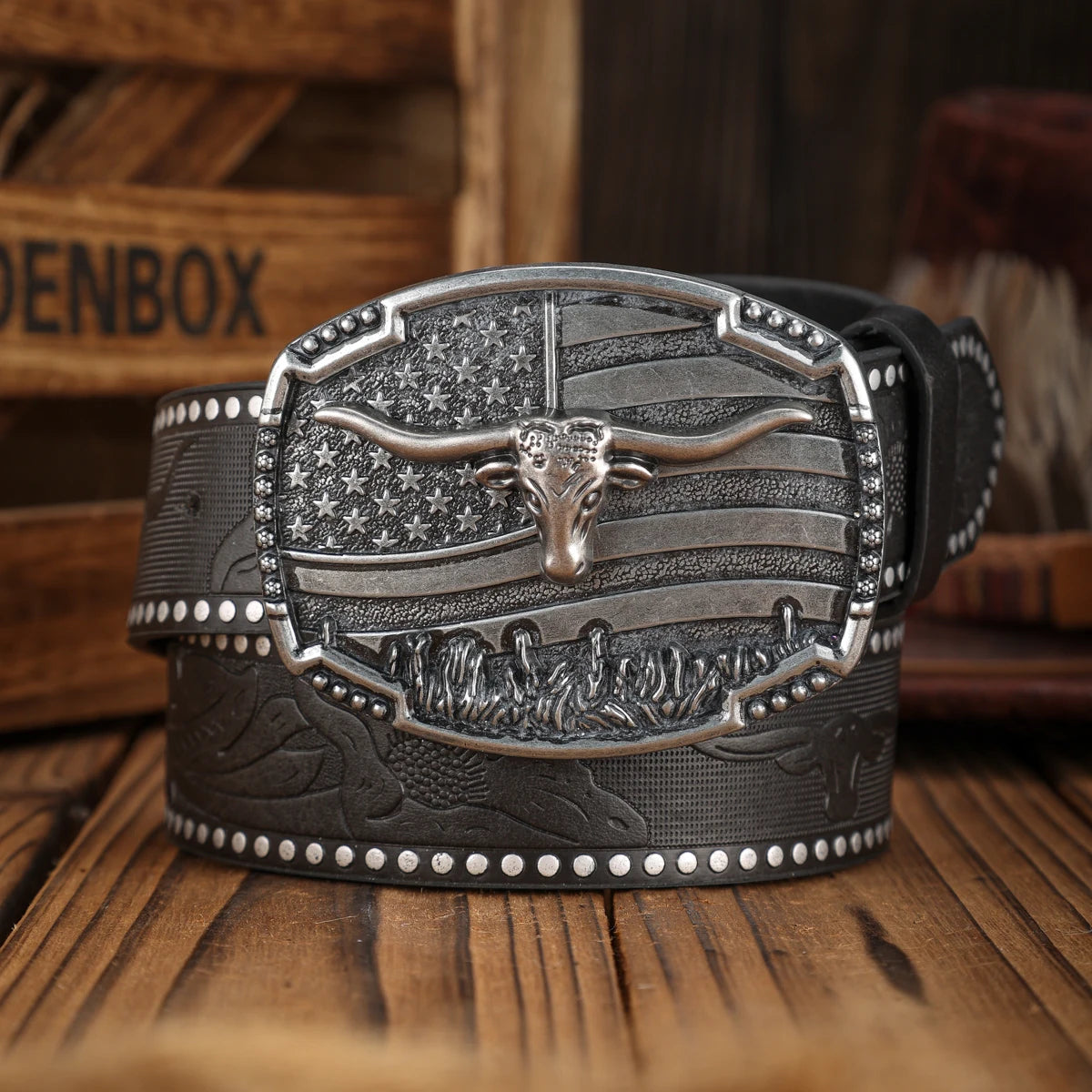 Denim Suitable Belt - brown silver - Cowboy Outpost