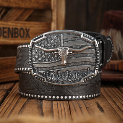 Denim Suitable Belt - brown silver - Cowboy Outpost