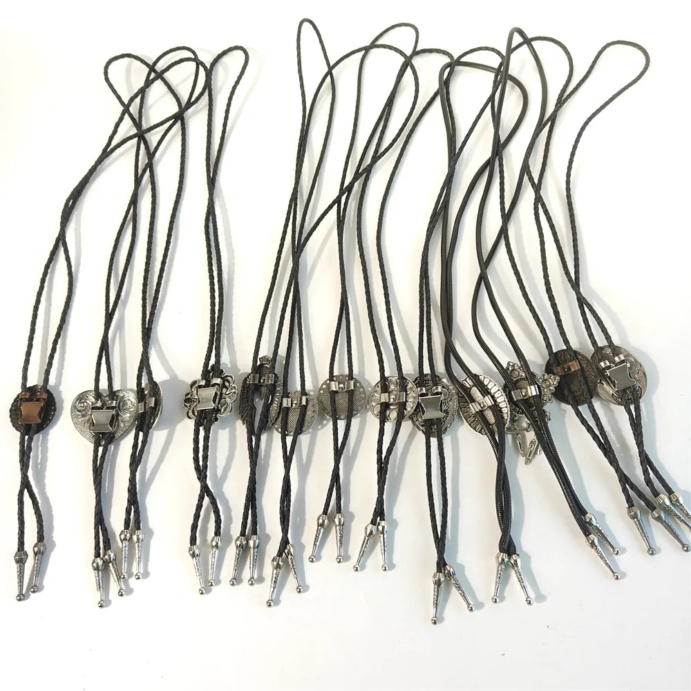 Leather Natural Bolo Tie - 01 - Cowboy Outpost