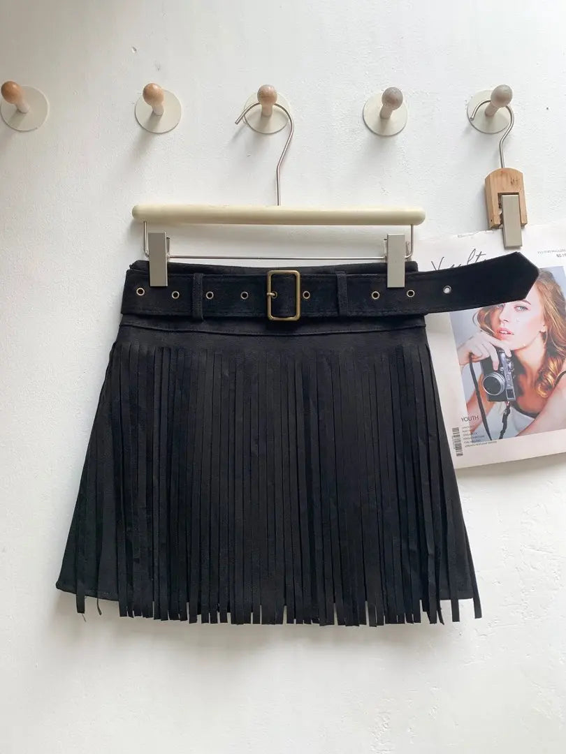 Suede Mini Skirt - Brown - Cowboy Outpost