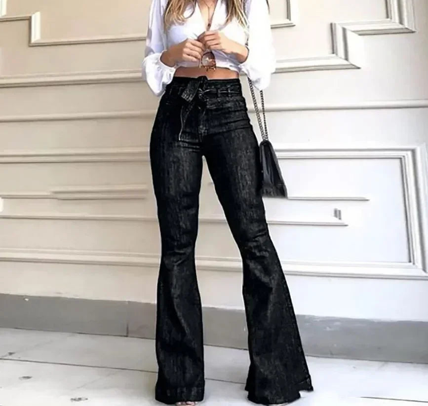 High-Waist Flare Jeans - black - Cowboy Outpost
