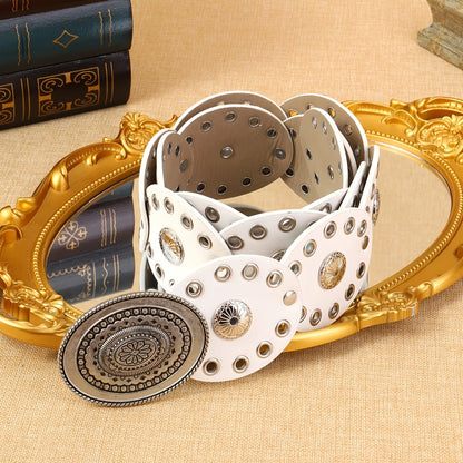 Floral Western Belt - WHITE - Cowboy Outpost