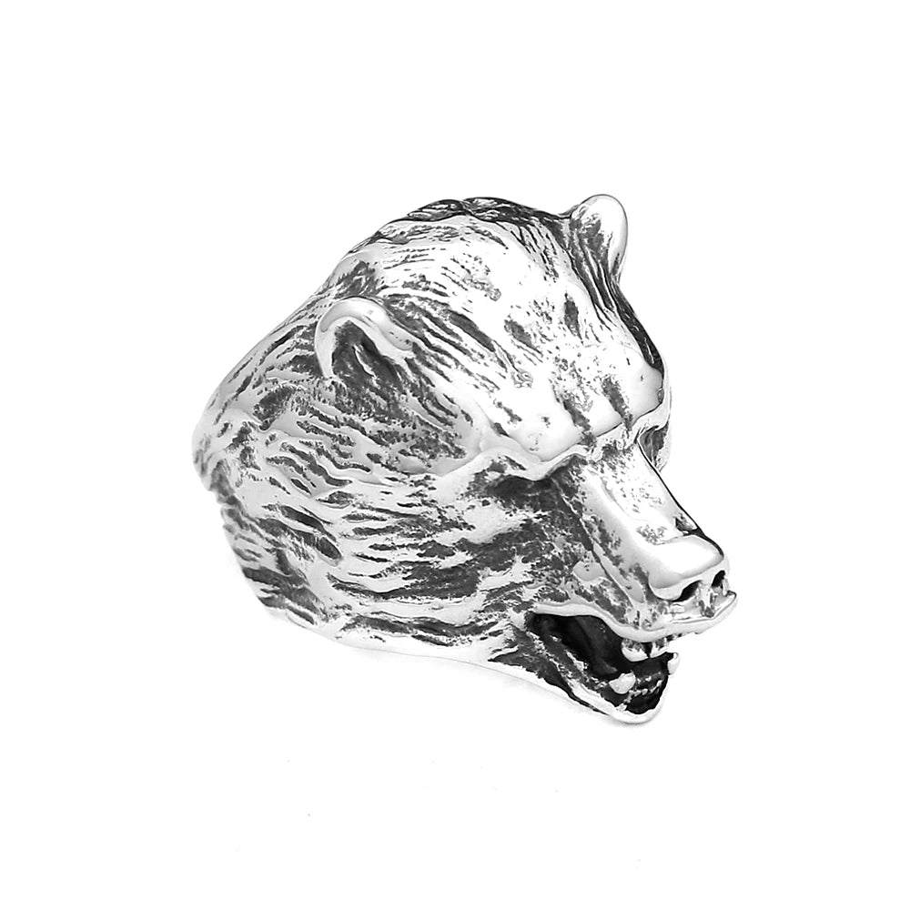 Steel Bear Ring - Style A - Cowboy Outpost
