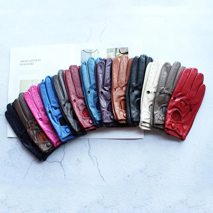 Leather Summer Gloves - black - Cowboy Outpost