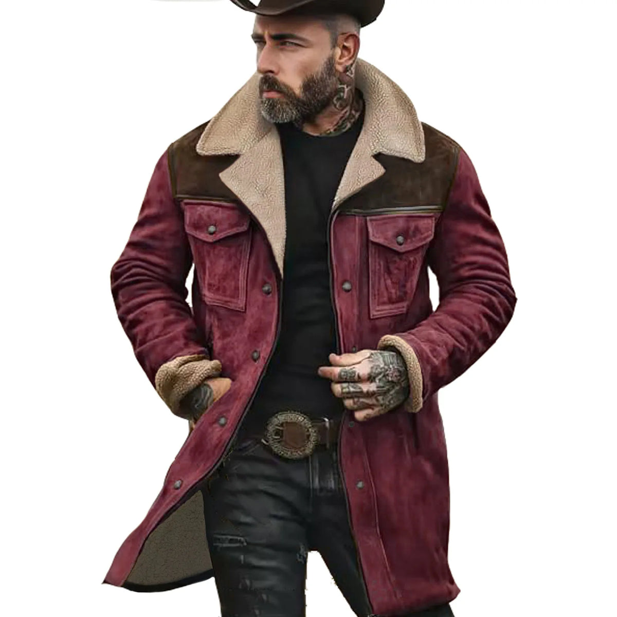 Men's Suede Jacket - Style 8 - Cowboy Outpost