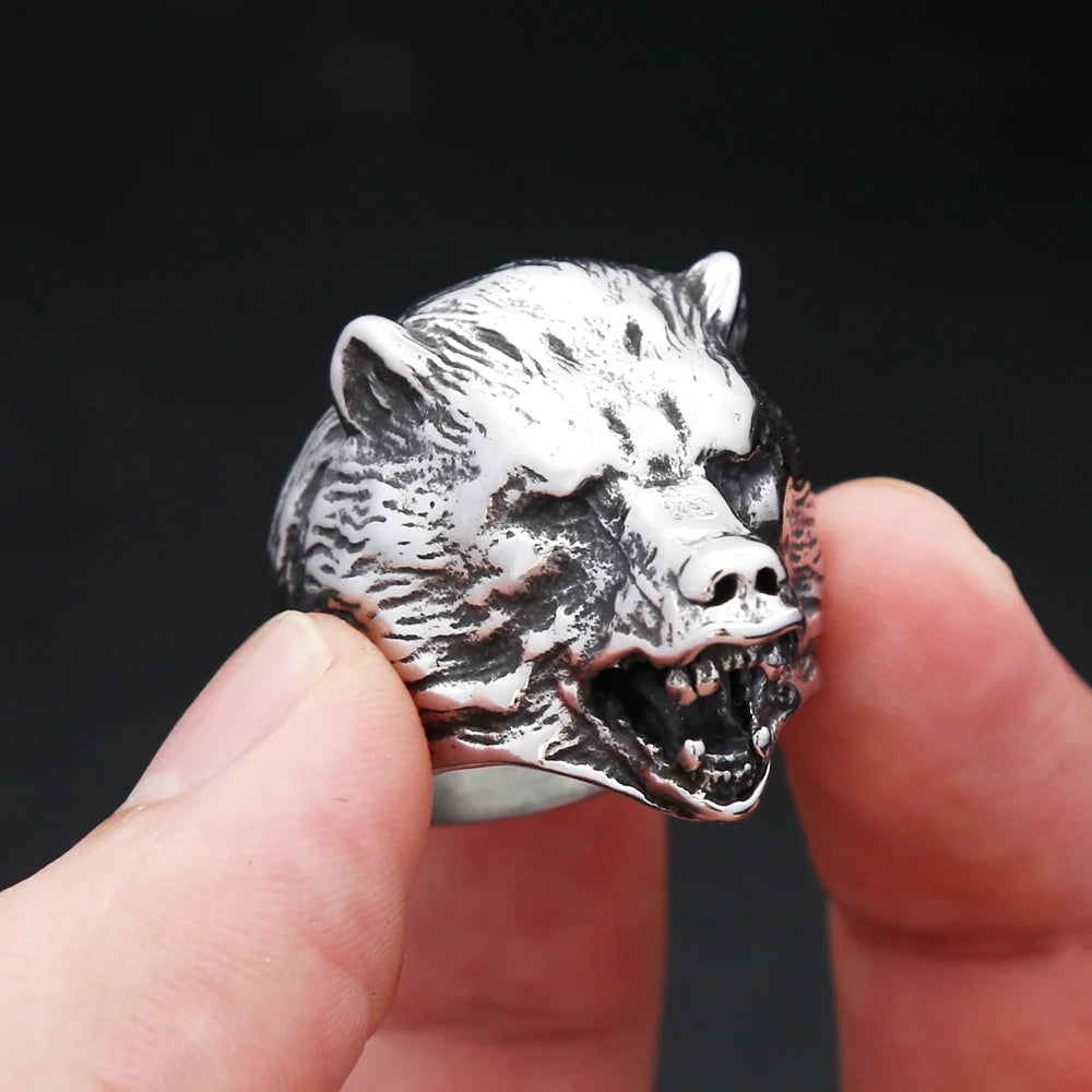 Steel Bear Ring - Style A - Cowboy Outpost