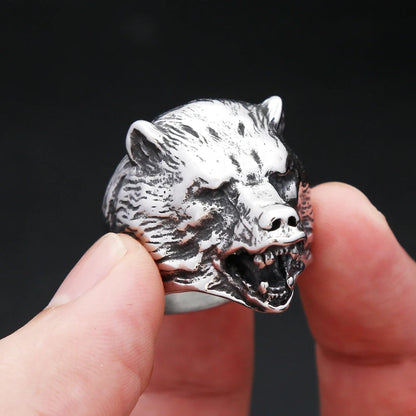 Steel Bear Ring - Style A - Cowboy Outpost