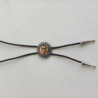 Leather Natural Bolo Tie - 03 - Cowboy Outpost