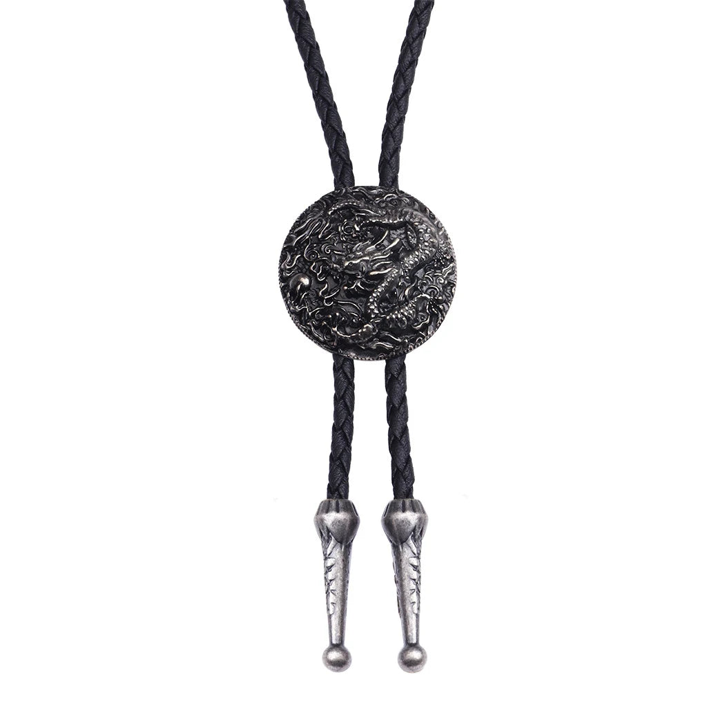 Leather Retro Bolo Tie - 4 - Cowboy Outpost