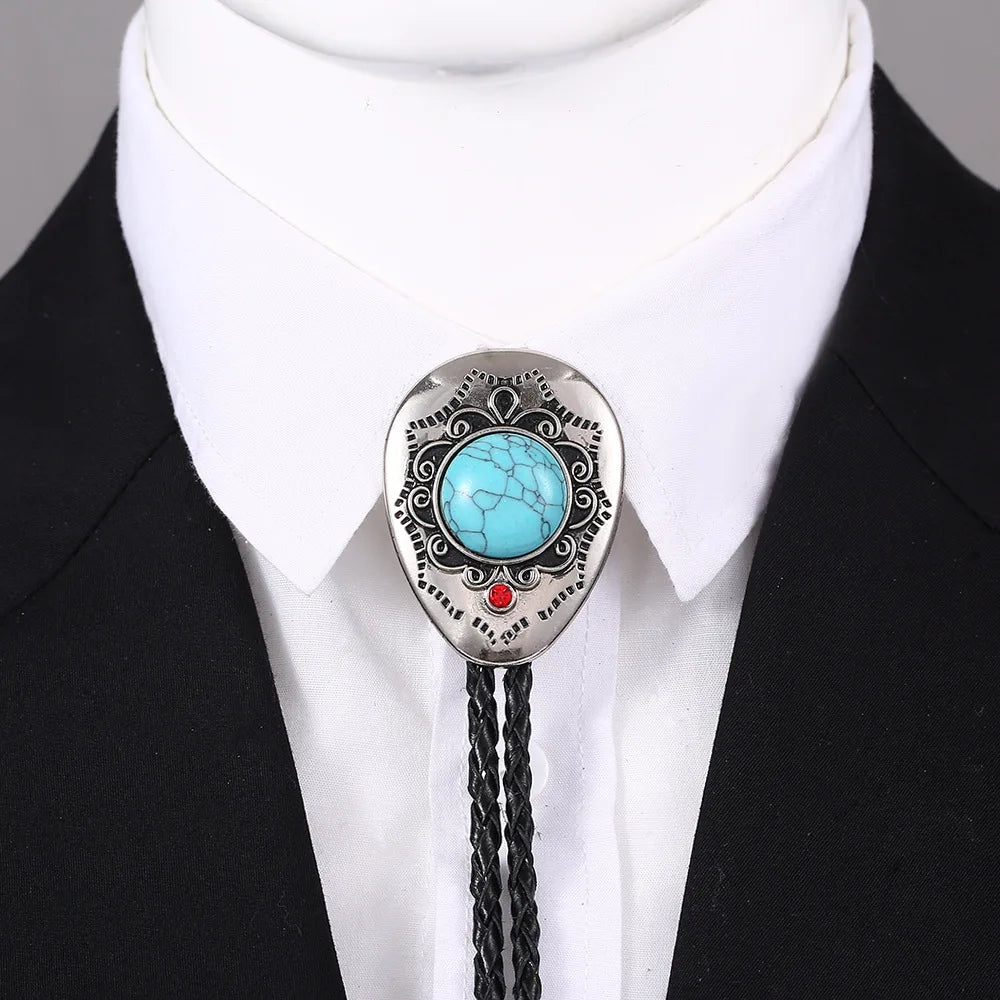 Turquoise Celtic Bolo Tie - 12 - Cowboy Outpost