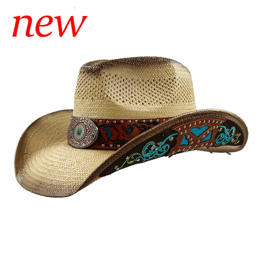 Straw Retro Cowboy Hat - 5 - Cowboy Outpost