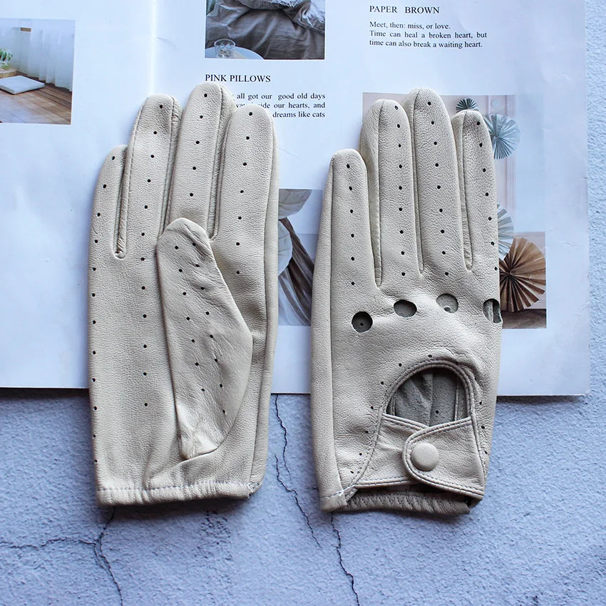 Leather Summer Gloves - black - Cowboy Outpost
