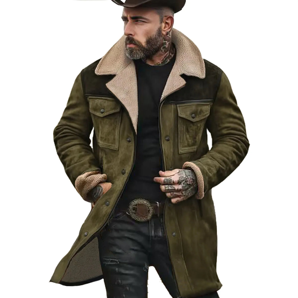 Men's Suede Jacket - Style 8 - Cowboy Outpost