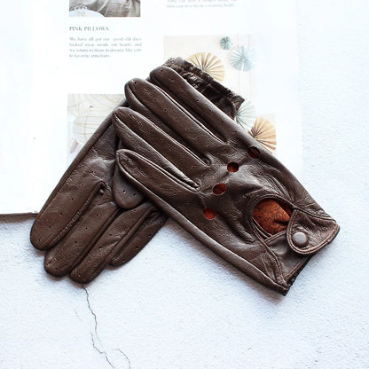 Leather Summer Gloves - Orange - Cowboy Outpost