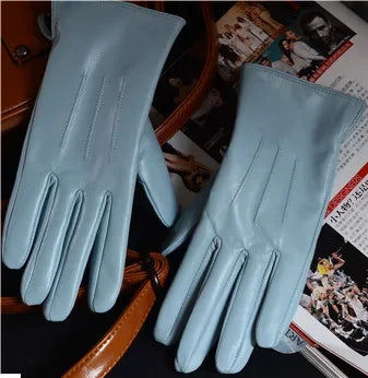 Leather Warm Gloves - black - Cowboy Outpost