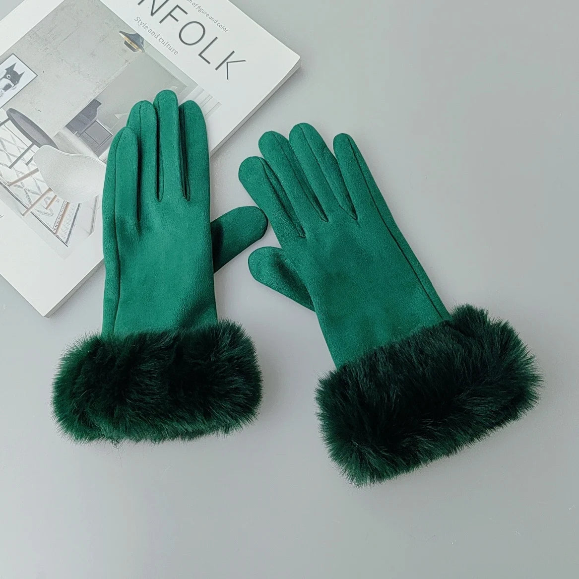 Suede Gloves - Gray - Cowboy Outpost