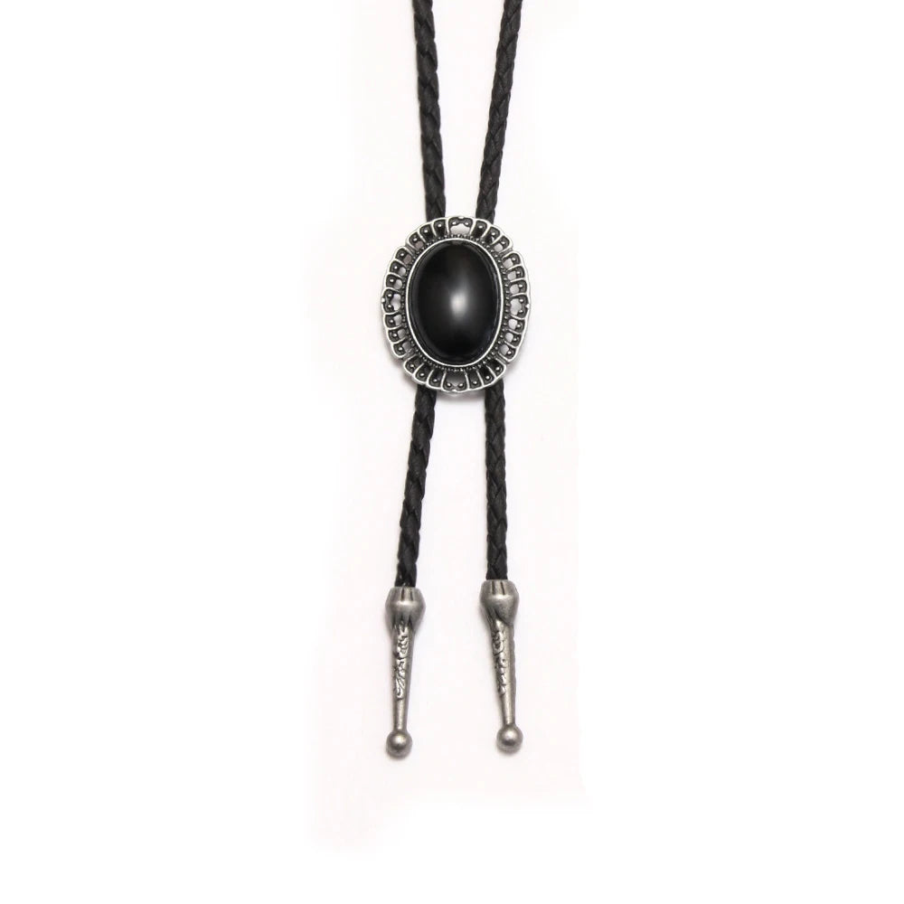 Leather Retro Bolo Tie - 21 - Cowboy Outpost