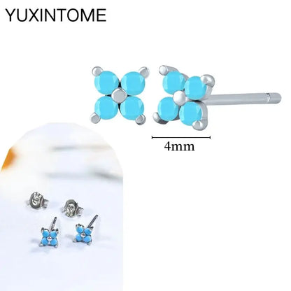 Turquoise Silver Earrings - Cowboy Outpost