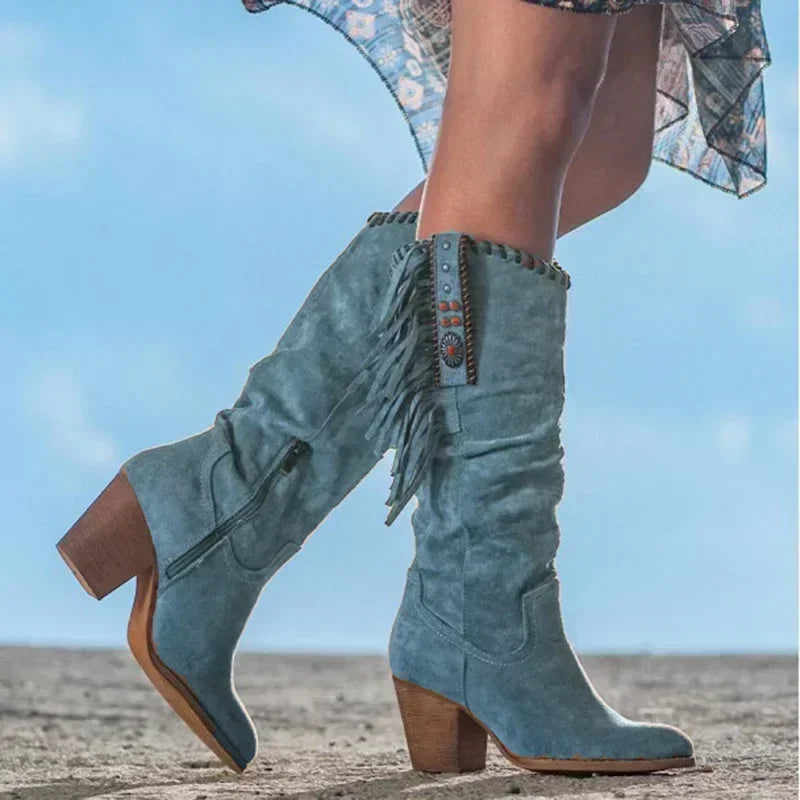 Metal Cowboy Boots - Red - Cowboy Outpost