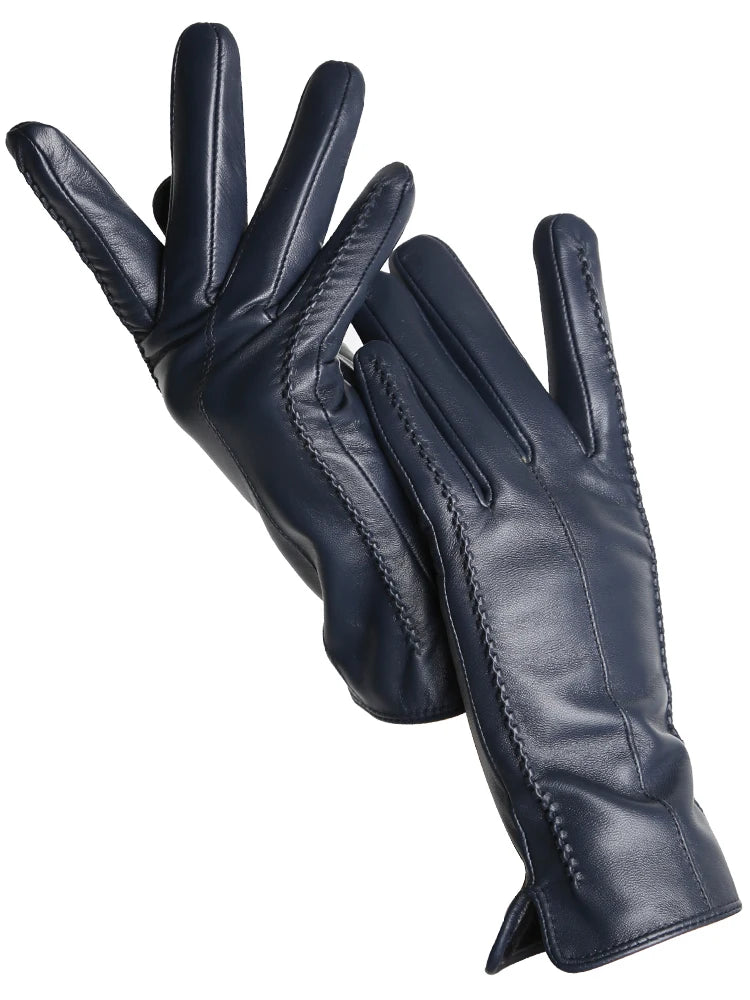 Leather Sheepskin Gloves - Brown Touch - Cowboy Outpost