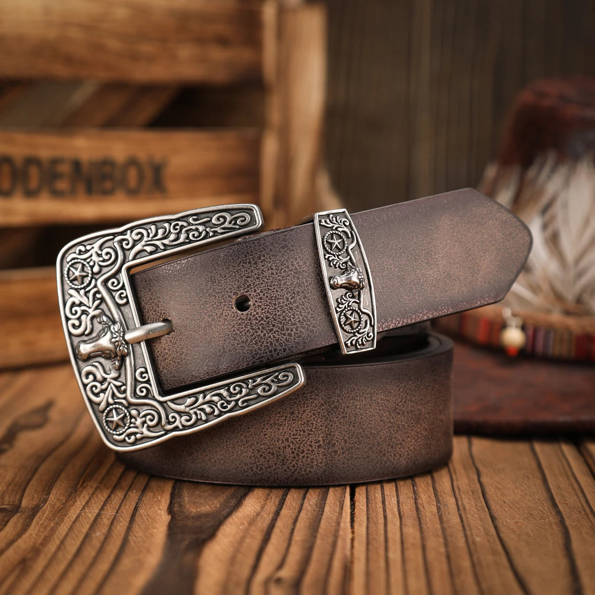 Metal Belt - Brown golden - camel golden - Cowboy Outpost