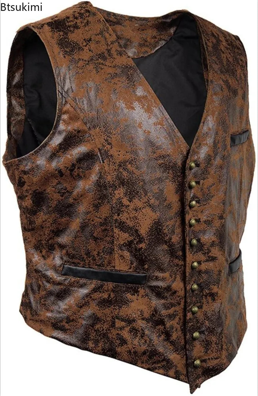 Leather Slim Vests - Black - Cowboy Outpost