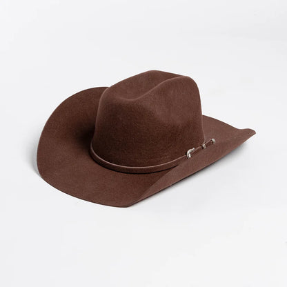 Felt Wide Brim Cowboy Hat - White - Cowboy Outpost