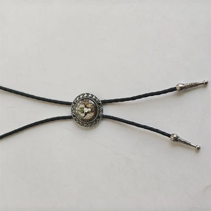 Leather Natural Bolo Tie - 08 - Cowboy Outpost
