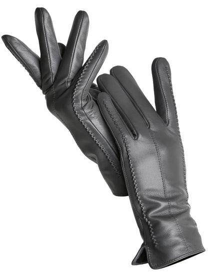 Leather Sheepskin Gloves - Beige Touch - Cowboy Outpost