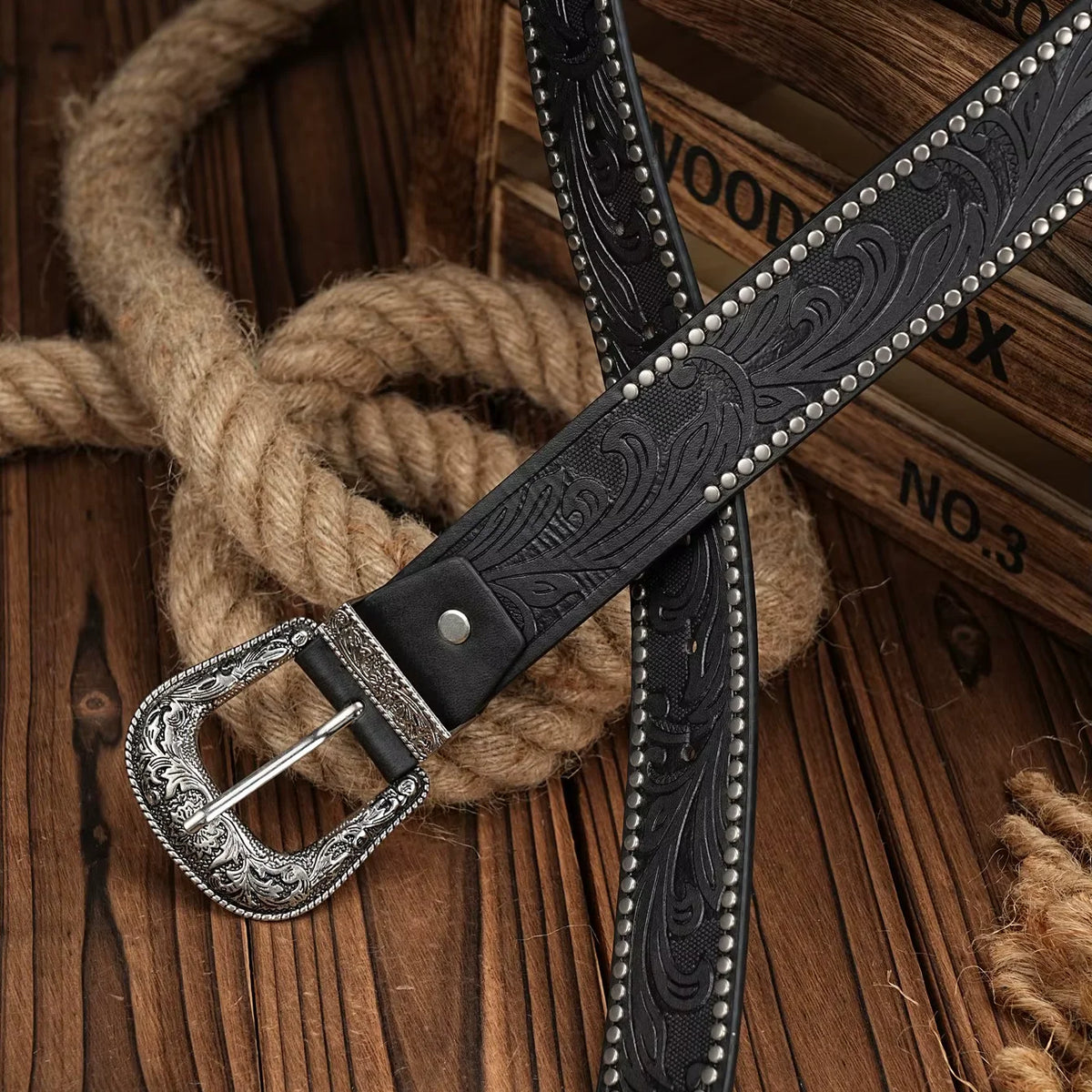 Leather Strap Belt - coffee brown - Cowboy Outpost
