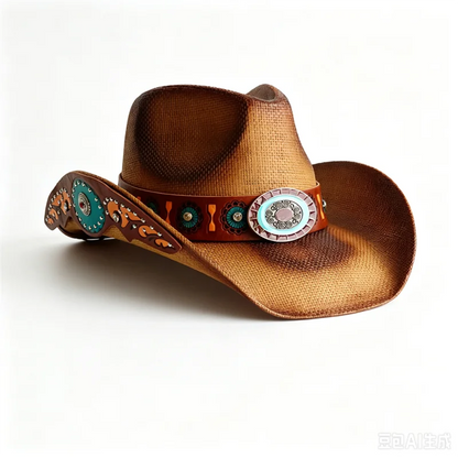 Straw Decal Cowboy Hat - 22 - Cowboy Outpost