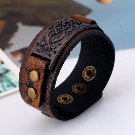 Leather Retro Bracelet - MB030 - Cowboy Outpost