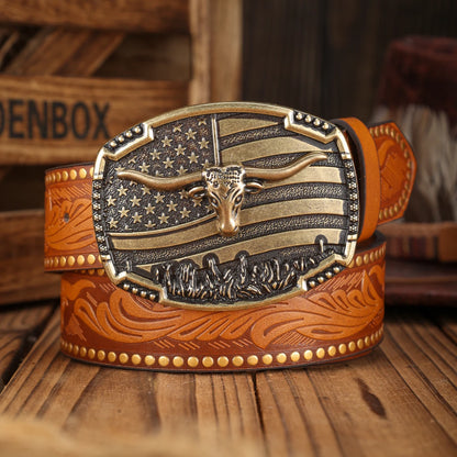 Denim Suitable Belt - brown golden - Cowboy Outpost