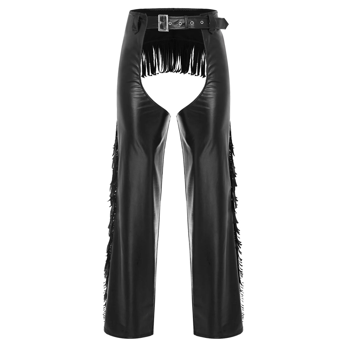 Leather Faux Chaps - Black - Cowboy Outpost