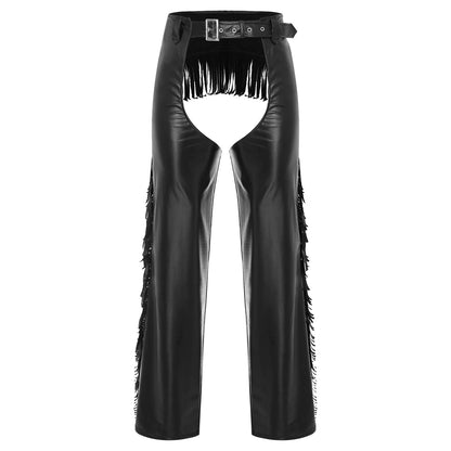 Leather Faux Chaps - Black - Cowboy Outpost