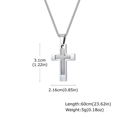 Steel Cross Necklace - Cowboy Outpost