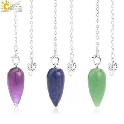 Crystal Turquoise Pendulum Pendant - Opal - Cowboy Outpost