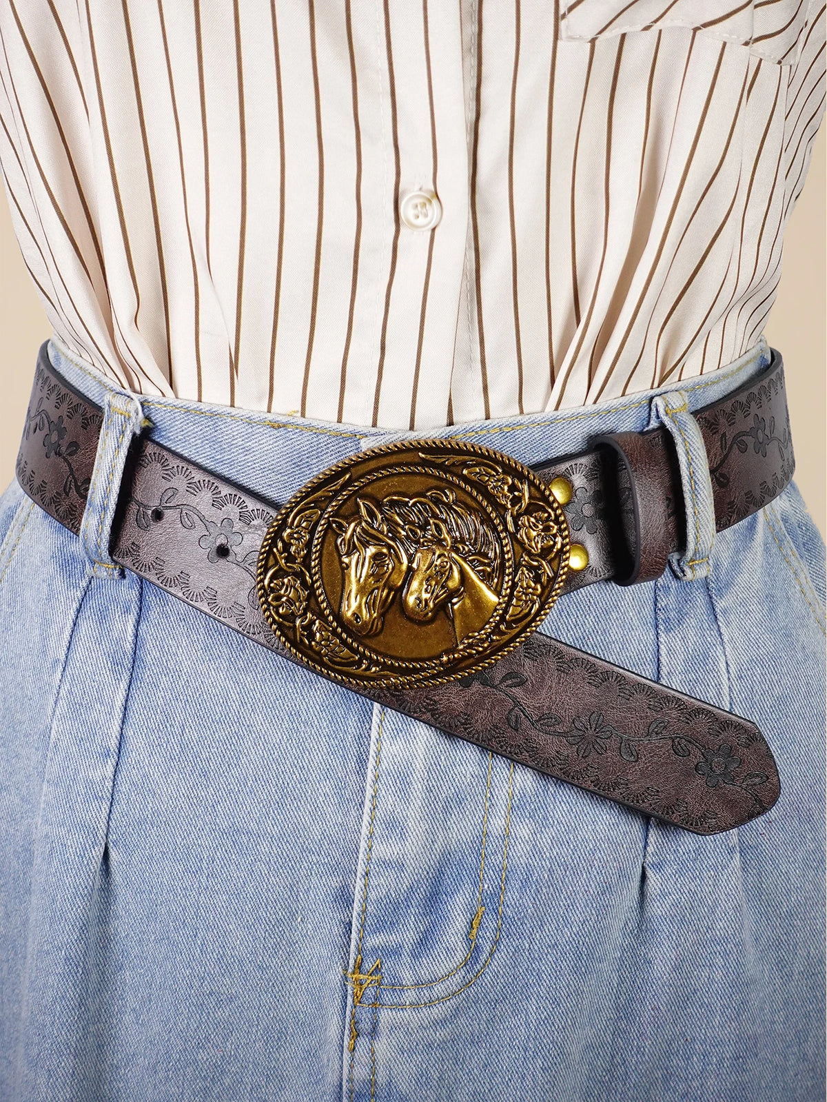 Denim Women's Belt - Brown - Cowboy Outpost